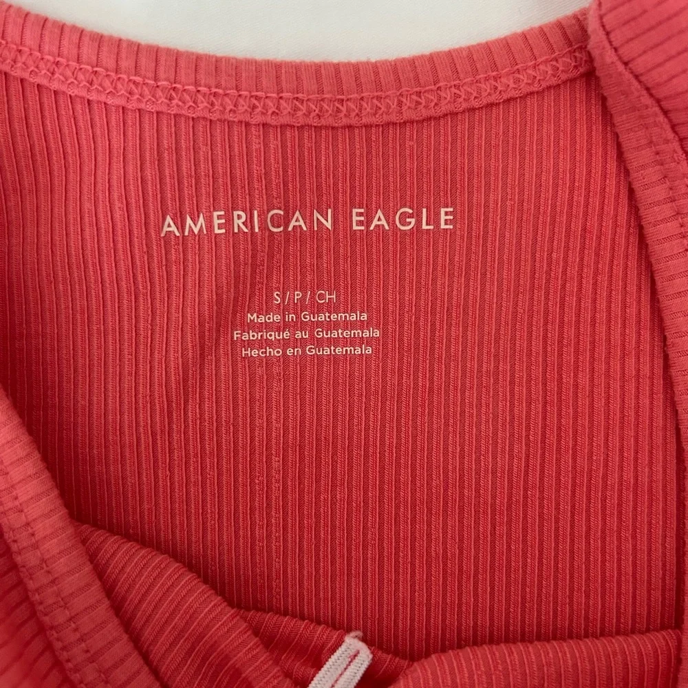 American Eagle Outfitters Ribbed Coral Crop Top - Picture 4 of 7